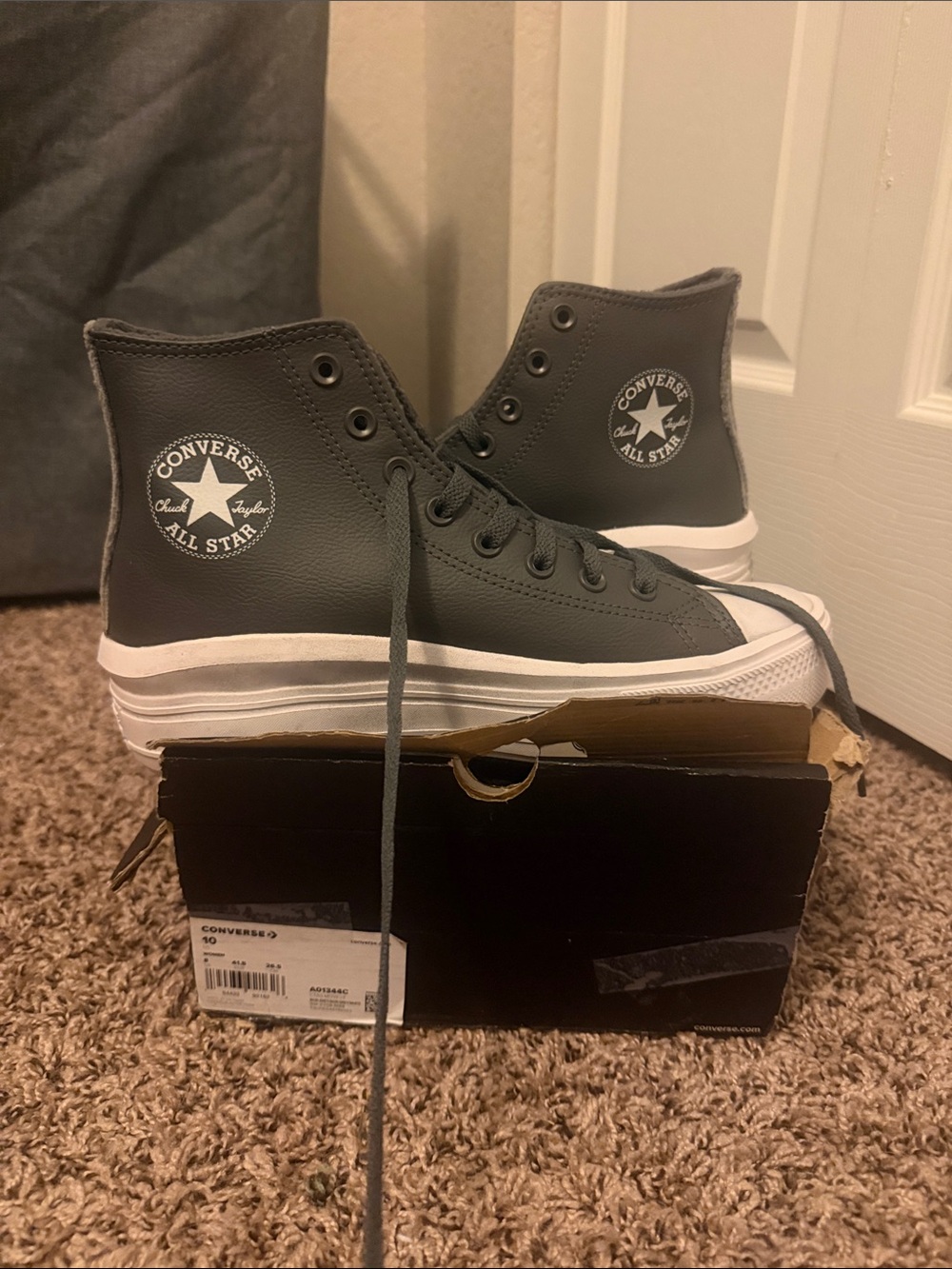 Women’s  Converse Lift Sneakers in Dark Gray and White